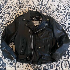 Open Road Motorcycle Black Leather Jacket